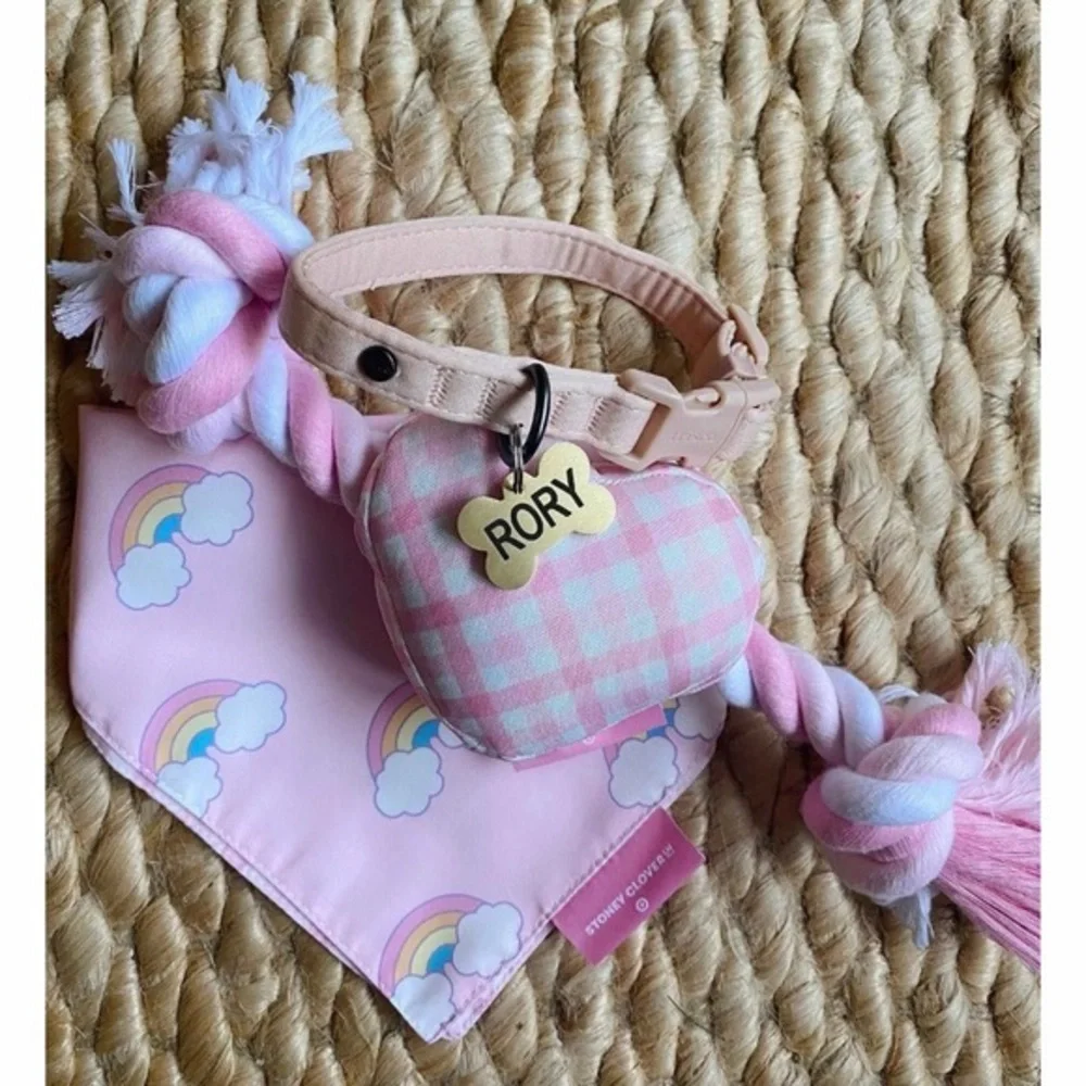 NWT Stoney Clover Reversible Bandana - Rainbow or Pink Plaid (Small or Large)